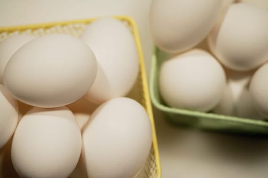 Two baskets of eggs