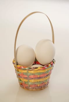 Easter eggs in basket
