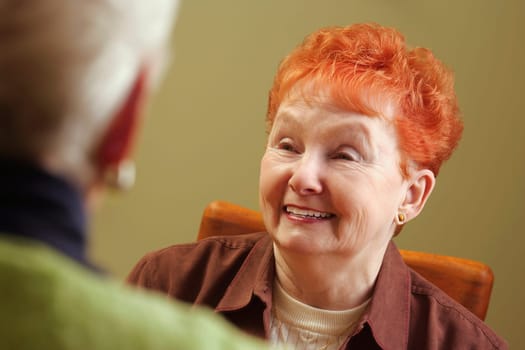 Elderly woman smiling