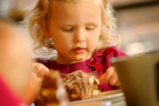 Girl eating dessert