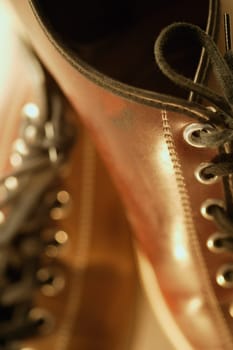 Close up of bowling shoes