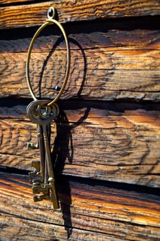 keys on old barn wood