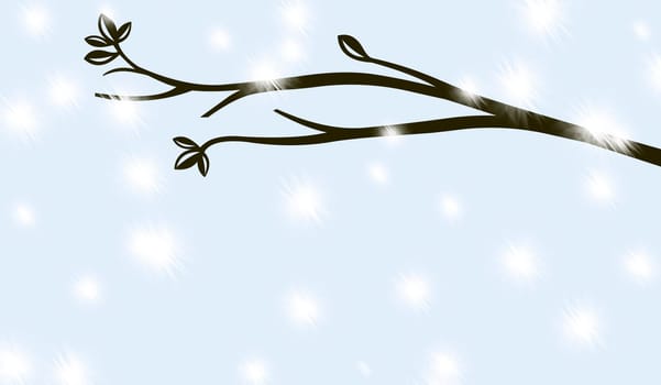 Tree branch in the snow