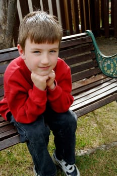 Boy on bench