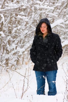 Woman in the snow