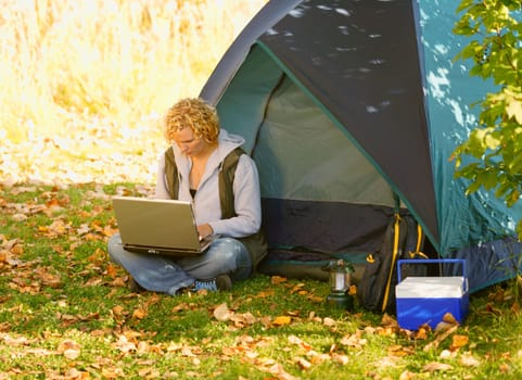 Woman camping