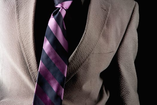 Closeup of purple tie