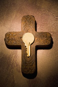 A key and a cross