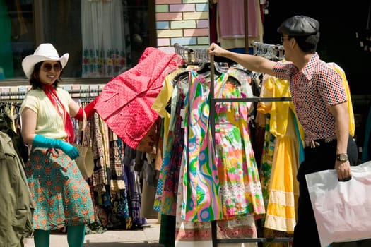 Couple shopping together