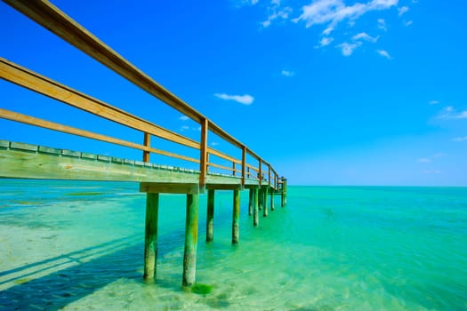 A pier extending out into the ocean