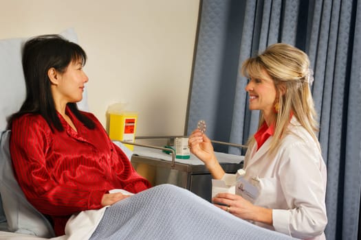 Doctor giving patient prescription