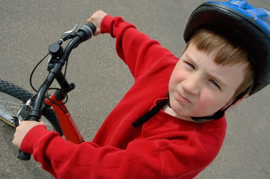 One young tough biker