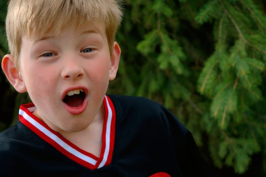 Very surprised boy