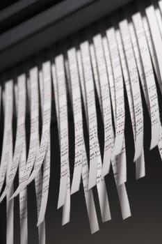 Closeup of shredded paper