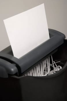 Closeup of paper shredder