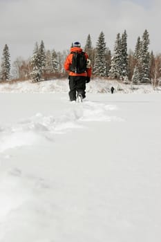 Hiking in the snow