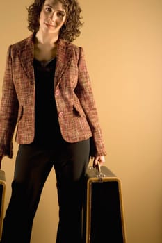 Woman with suitcases