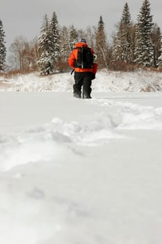 Hiking in the snow