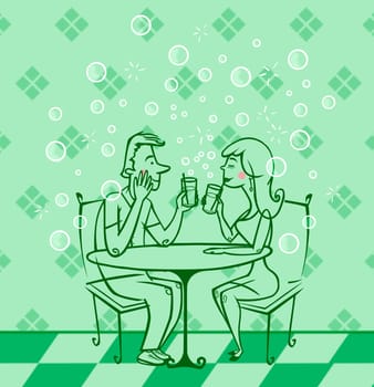 Two can dine illustration