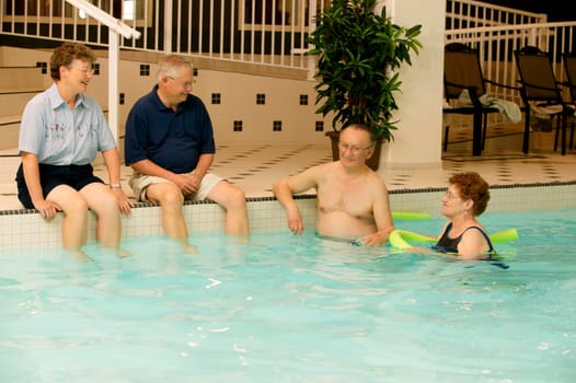 Seniors in a swimming pool