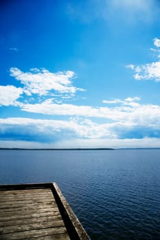 Pier overlooking lake