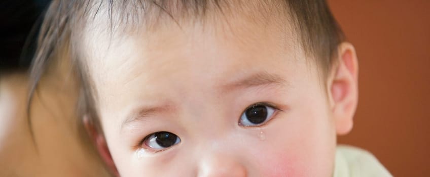 Asian baby crying