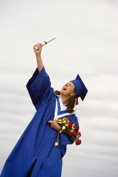 Woman with her diploma