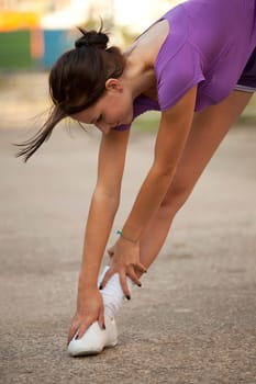 Stretching after running