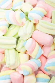 Multicolored marshmallows background