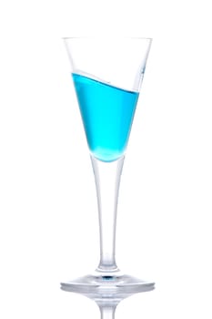 Glass of blue paradise cocktail
