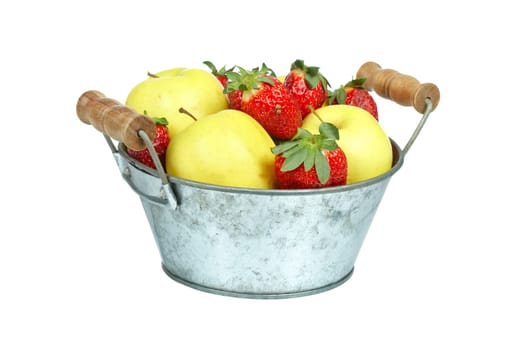 Bowl of strawberries and apples