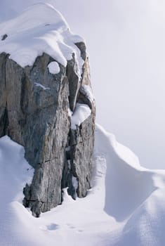 Cliff in the snow