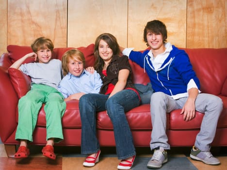 Siblings on a couch