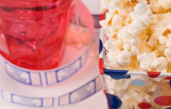Popcorn, drink and movie tickets