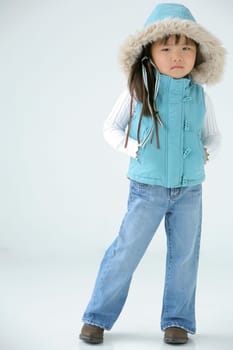 Young girl in winter clothing