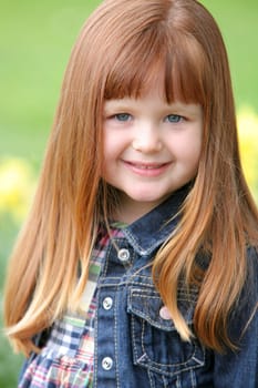Little girl in a jean jacket