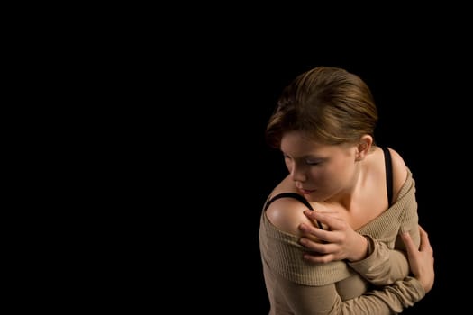 Woman turning away
