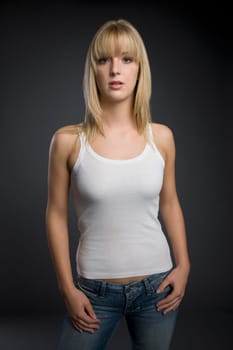Portrait of woman in tank top