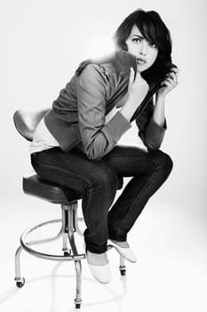 Young woman in jeans