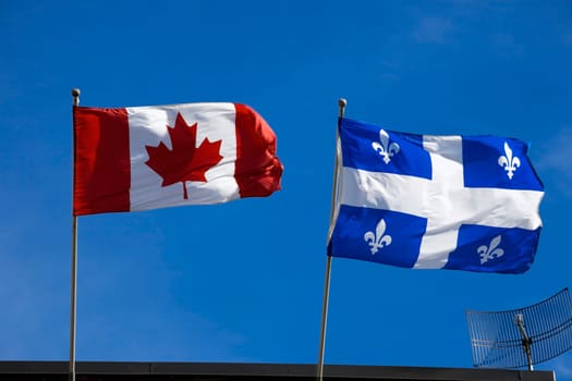 Quebec and Canada flags