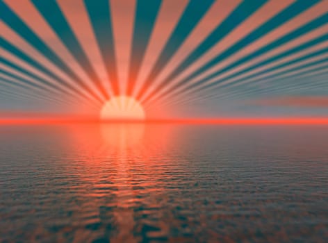 Sunset over water