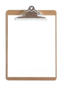 Blank paper on a clipboard