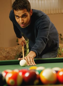 Man playing pool