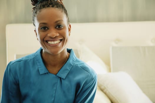 Woman smiles