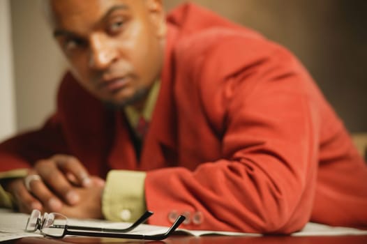 Businessman feels stress