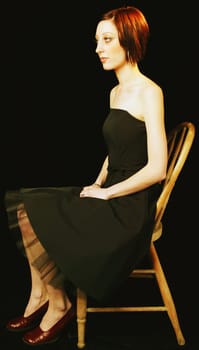 Woman wearing formal evening dress