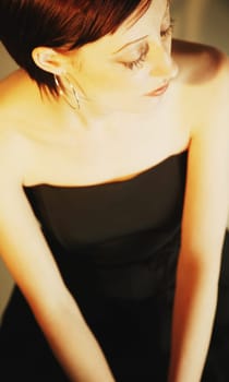 Strapless black dress