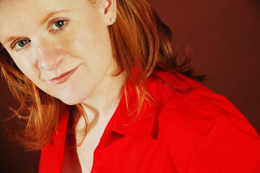 Portrait of woman with red hair