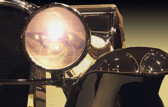 Vintage automobile headlight
