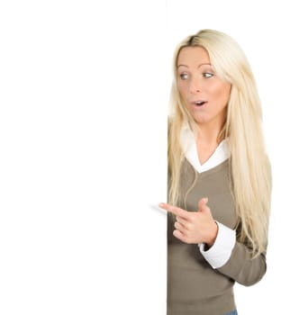 woman with blank sheet of paper